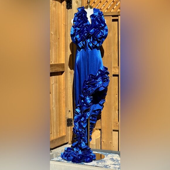 🆕 BRONX & BANCO 🧿 NWOT Aurora Cobalt Blue Gown, Sz XL / US 10 - Picture 5 of 16